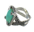 Genuine Sterling Silver Southwestern Turquoise Ring Size 7-3/4 RX62094